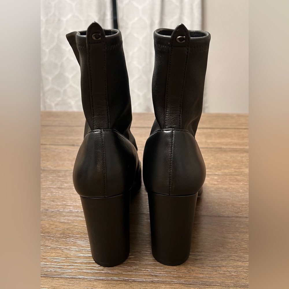 COACH Giana‎ Black Leather Stretch Bootie G2827 Size 9.5B - Picture 6 of 16